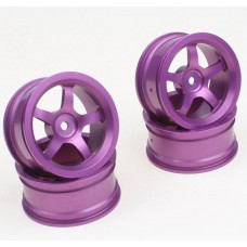 Диски колес алюминиевые 5 спиц, 26мм пурпурный , 4 шт.